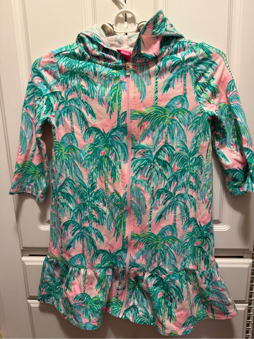 lilly pulitzer girls swim coverup plam trees girls L